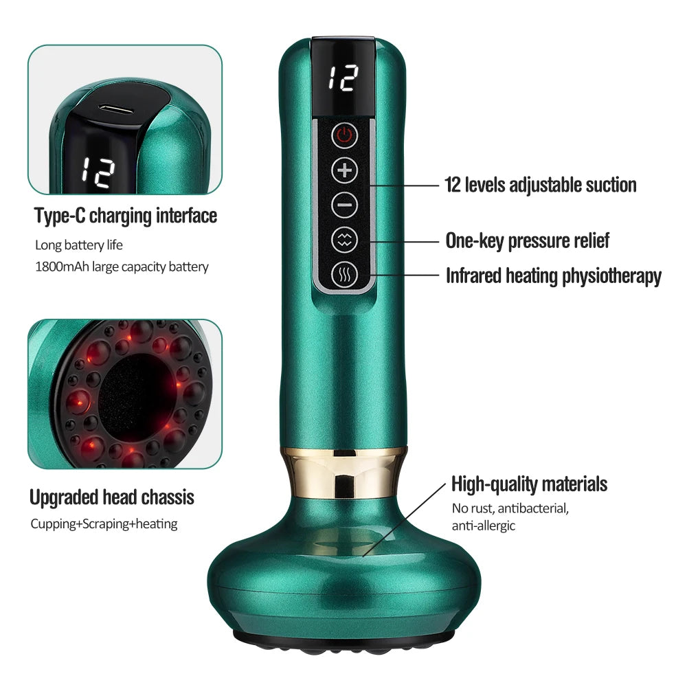 Anti-Cellulite Vacuum Massager with Gua Sha & Heat Therapy